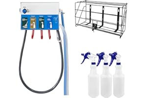POPSTECHNOLOGIES 4-products Spray Bottle&Mop Bucket, Chemical Proportioner with Locking Cage, Cleaning Chemical Dilution Dispensing Proportioner for Application in Hotel, School, Store, Restaurant, Hospital, 8134-7970