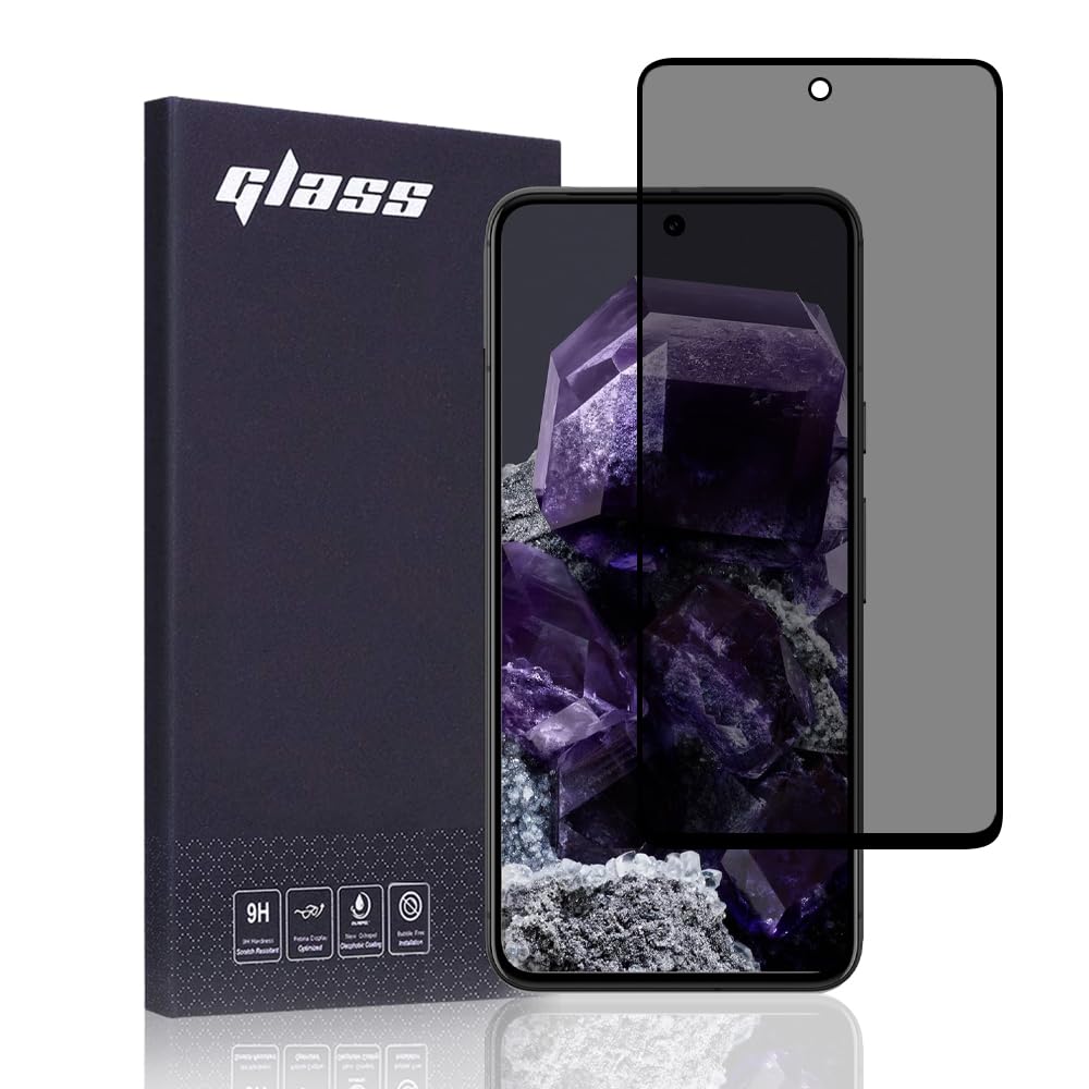 FiiMoo Privacy Screen Protector for Google Pixel 8, Tempered Glass, Anti-spy Screen Protector, [Case Friendly] [9H Hardness] [Anti-scratch]