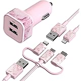 iFory USB Car Charger,36W Dual USB Fast Charger Quick Charge 3.0 3A/36W ABS Car Charger Adapter Designed for 3ft iOS Charging