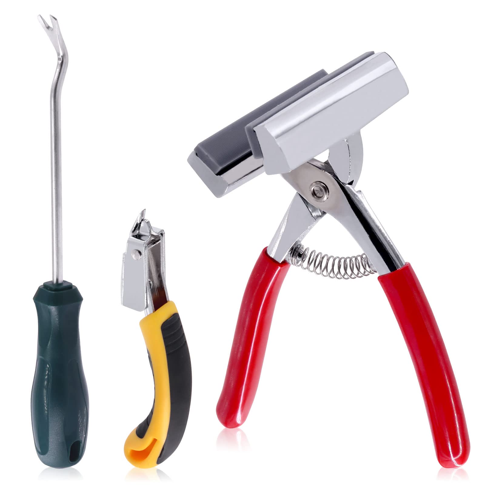 Mardatt 3 Pcs Heavy Duty Canvas Stretcher Pliers and Staple Remover and Tack Puller Tool, Aluminum Alloy Canvas Stretching Pliers with Spring Rubber Handle for Stretching Canvas Clamp Oil Painting
