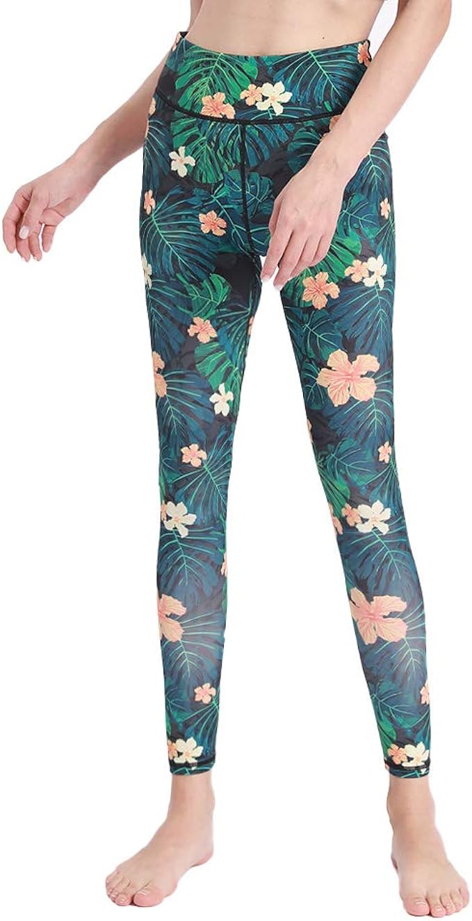 Amazon Souteam ヨガウェア レディース ヨガパンツ スポーツレギンス フィットネス トレーニングウェア ロングパンツ ダンスキン 九分丈 花柄 速乾 吸汗 フィットネス トレーニング ロングパンツ 通販