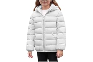 Ayolanni Girls Winter Coat Kids Puffer Jacket Youth Hooded Lightweight down Jackets Boys Warm Packable Outerwear Cute Clothes