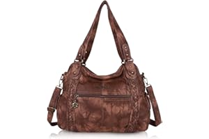 Angel Barcelo Roomy Fashion Hobo Womens Handbags Ladies Purse Satchel Shoulder Bags Tote Washed Leather Bag