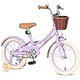 ACEGER Girls Bike with Basket, Kids Bicycle for 3-13 Years, Included Coaster Brake & Caliper Brake, 14 16 18 Inch with Training Wheels, 20 24 26 Inch with Kickstand but no Training Wheels