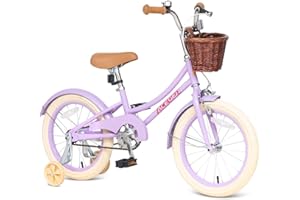 ACEGER Girls Bike with Basket, Kids Bicycle for 3-13 Years, Included Coaster Brake & Caliper Brake, 14 16 18 Inch with Training Wheels, 20 24 26 Inch with Kickstand but no Training Wheels