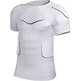 Eicolorte Men Padded Proctective Shirt Pads Chest Rib Protector Padded Football Shirt Protective Gear