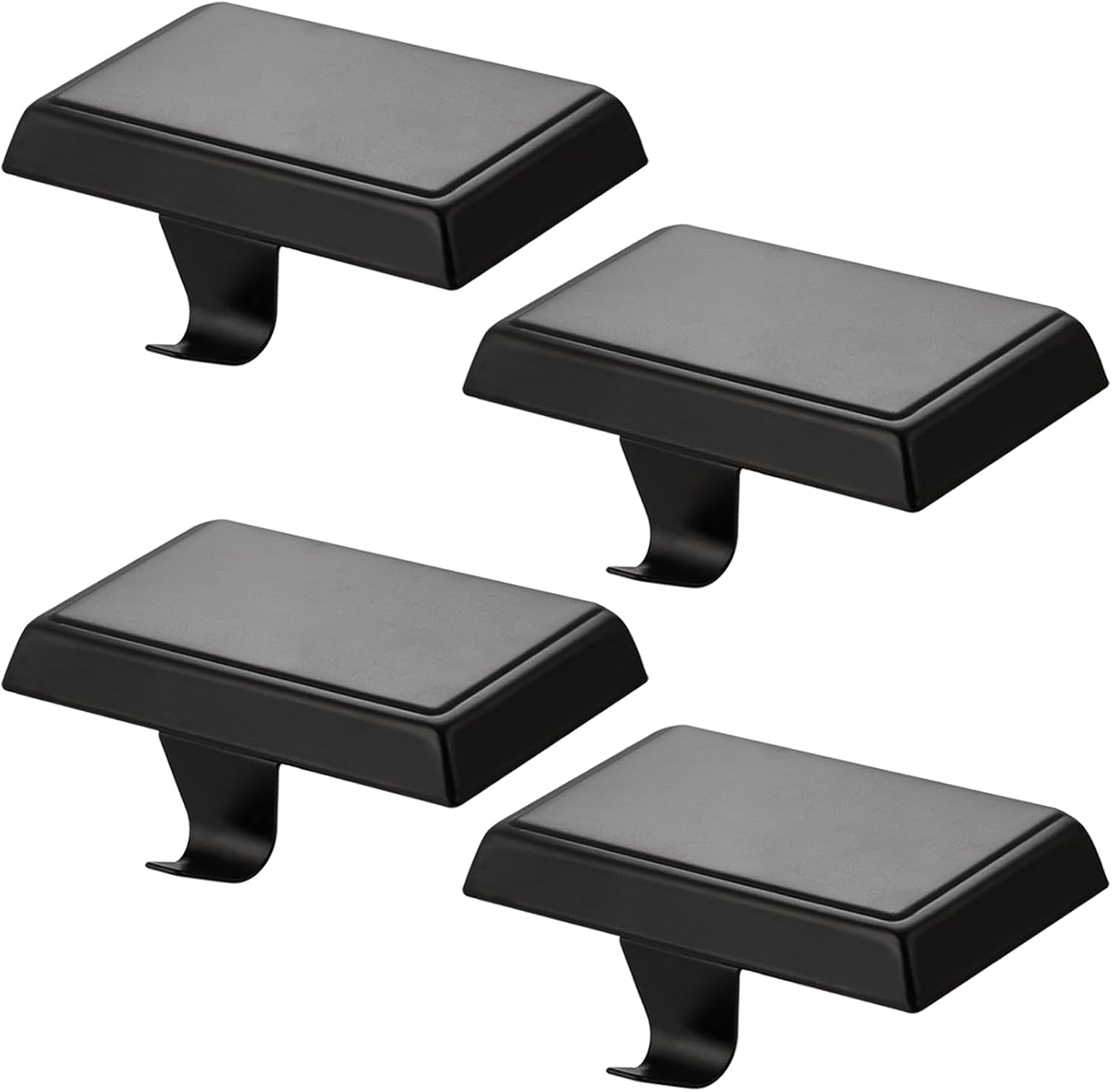 Ornament Hooks - Festanlee 4 Pack Christmas Stocking Holders Ornament Hooks Mantel Weighted Stocking Hangers Metal Hanging Hooks Heavy Duty Stocking Holders Bases for Mantel Fireplace Party Decoration (Black, 4)