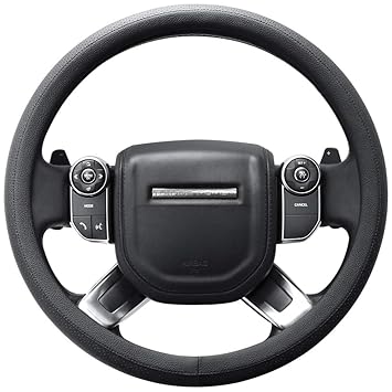SEG Direct Lenkradhülle Lenkrad Abdeckung Lenkradbezug aus Mikrofaser-Leder 39.5-41 cm Schwarz