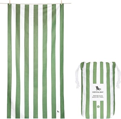 Dock & Bay Beach Towel Cabana Cayman Khaki XL 200x90cm Quick Dry Sand Free