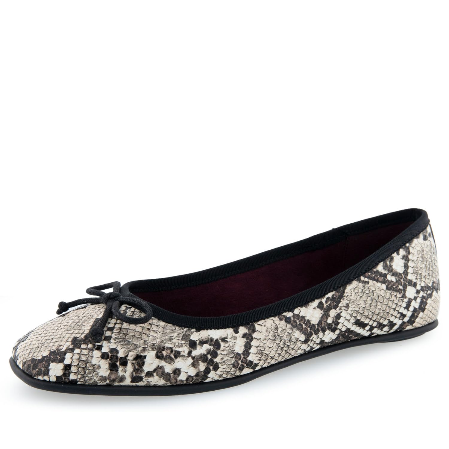 Aerosoles Women’s Catalina Ballet Flat, Natural Printed Snake PU, 7.5