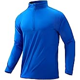 MIER Mens Quarter Zip Pullover Dry Fit Lightweight 1/4 Zip Long Sleeve Shirts for Athletic Running Golf Hiking, UPF 50+