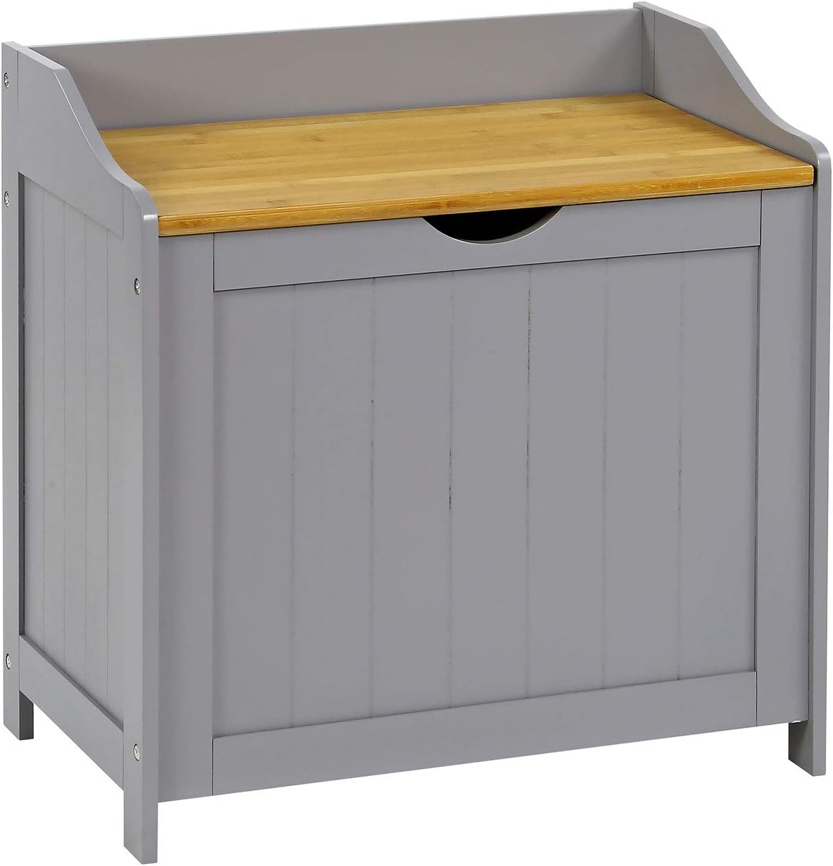 Taylor & Brown® Grey & Bamboo Wooden Bathroom Laundry Storage