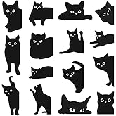 Teling 30 Pieces Black Cat Magnetic Bookmarks Assorted Cute Cat Bookmark Magnetic Book Page Clips Kawaii Animal Page Markers for Book Lovers Gifts Xmas Office Home Supplies, 15 Styles