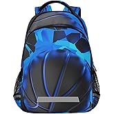 BOENLE 3d Basketball Blue Lighting Kids Backpack Bookbag Elementary School Bag Travel Rucksack Boys Girls