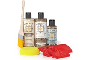 Retique It Muli-Purpose Wood Finish Kit - GO Beyond Faux Wood with Paintable Liquid Wood Based Primer and Gel Stain - Graining Tools Included (2X 8oz, Barn Wood)