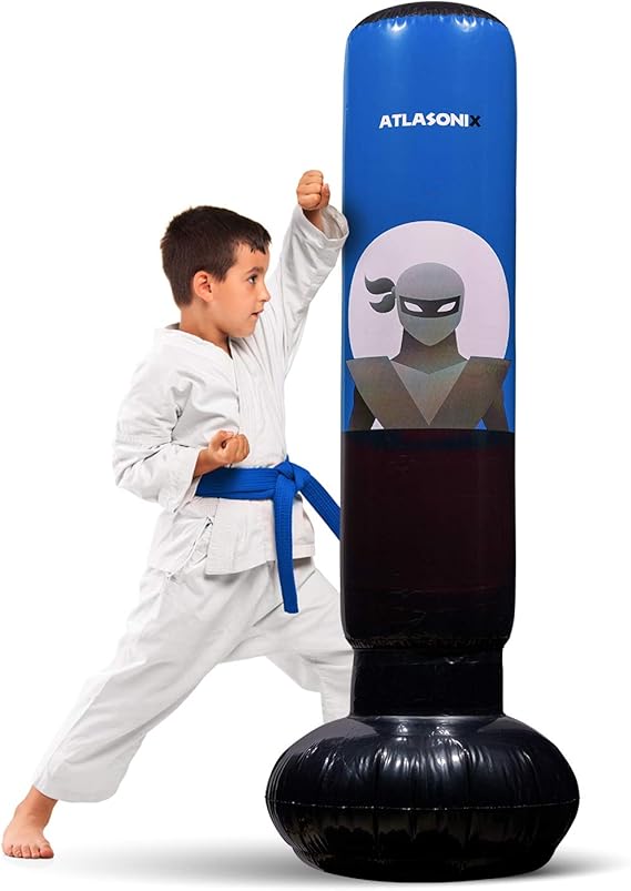 Inflatable Kids Punching Bag Free Standing Ninja Boxing Bag for