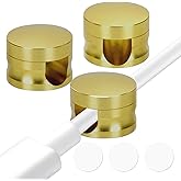 Kofuyni 3 Pack Upgraded Cord Management Clips with Extra-Large Adhesive Base, Stronger Hold Phone Charger Holder for Nightstand, Premium Aluminum Gold Sticky USB Wire Organizer Cable Clips for Desk
