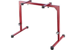 K&M - Konig & Meyer 18810.015.91 Table Style Keyboard Stand Omega - Sturdy Heavy Duty Adjustable Frame - Folds Flat Portable - Fits Piano and Electric Keyboards - For Adult and Youth Musicians - Red
