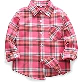 Phorecys Girls' Plaid Flannel Shirt Long Sleeve Button Down Buffalo Checkered Shirt 2T-10 Years