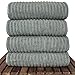 Luxury Hotel & Spa Towel Turkish Cotton Ribbed (Gray, Bath Towel - Set of 4)