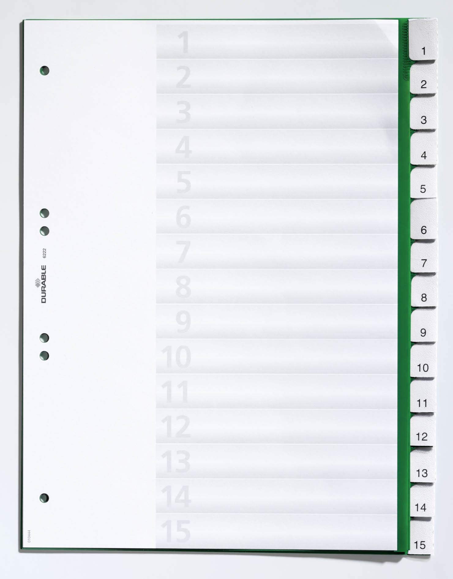Durable 6222-05 Index Plastic Blank DIN A4 Pack of 15 Green