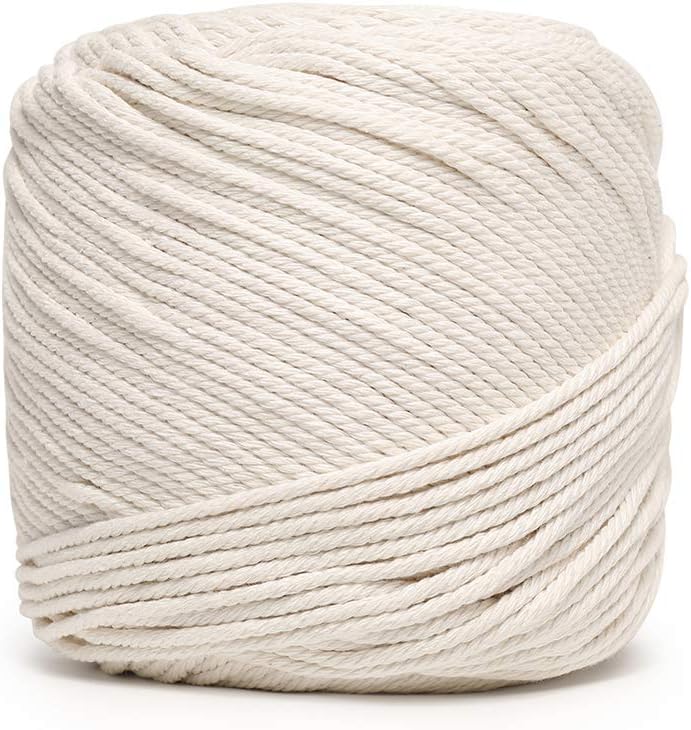 Macrame Cord 3mm x 300m(About 328 yd) Natural Virgin Cotton Handmade Decorations Macrame Wall Hangings Plant Hanger Crocheting Bohemia Dream Catcher DIY Craft Knitting - Soft Natural Color Rope