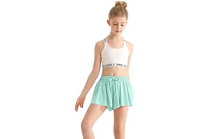 EQSJIU Girls Butterfly Shorts with Spandex Liner Preppy Flowy Athletic Shorts Skirts for Sports, Running, Dance, Cheerleading