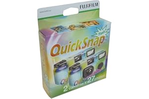 INSTAX Fujifilm Quicksnap 400 Disposable Camera with Built-in Flash 54 exposures, Contains 2 x Cameras of 27 exposures Each