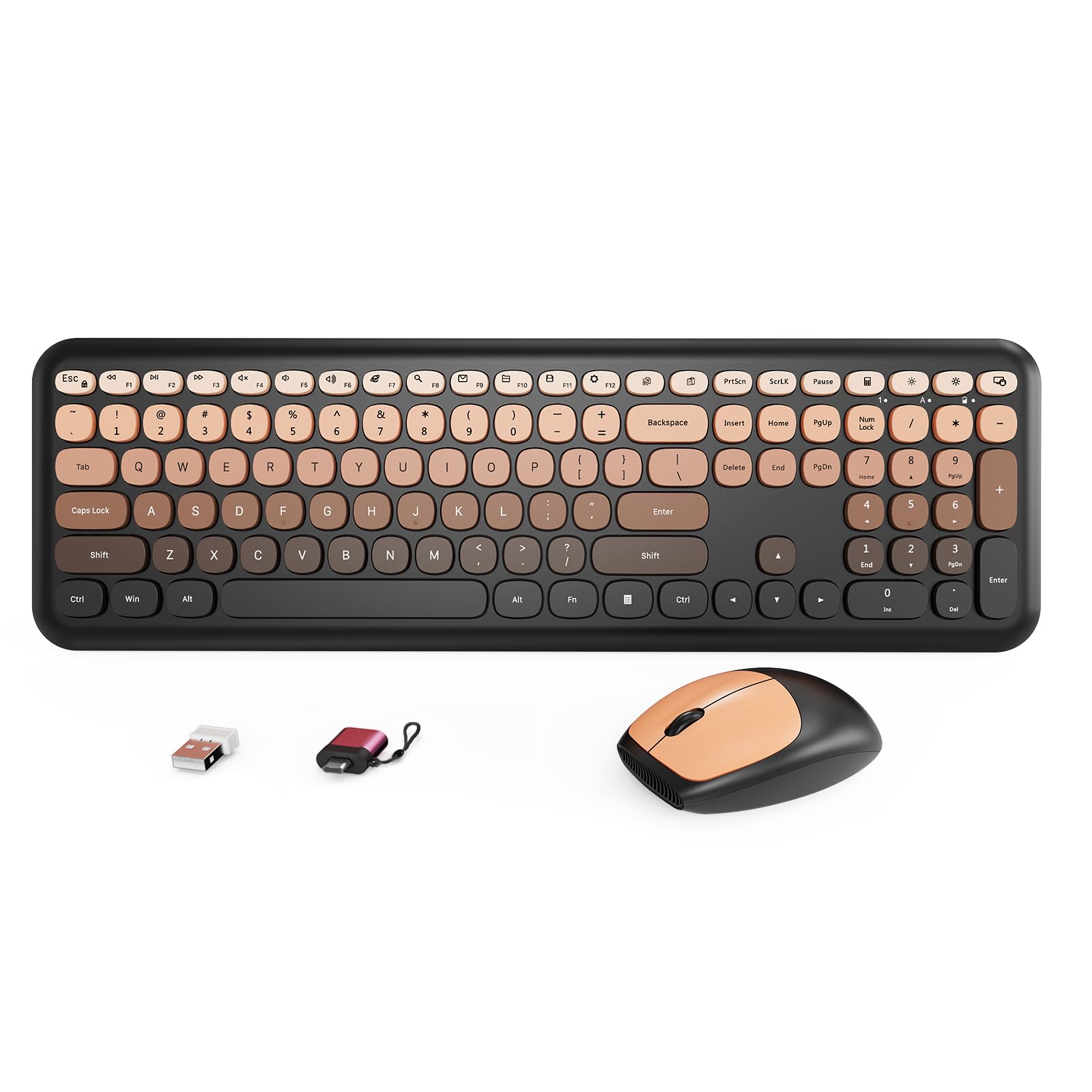 Photo 1 of ***MISSING PARTS***
HotFox Wireless Keyboard and Mouse Combo, Full-Size Retro Typewriter Keyboard with Round Keycaps, Ergonomic Design for Windows PC, Home and Office Use -Red