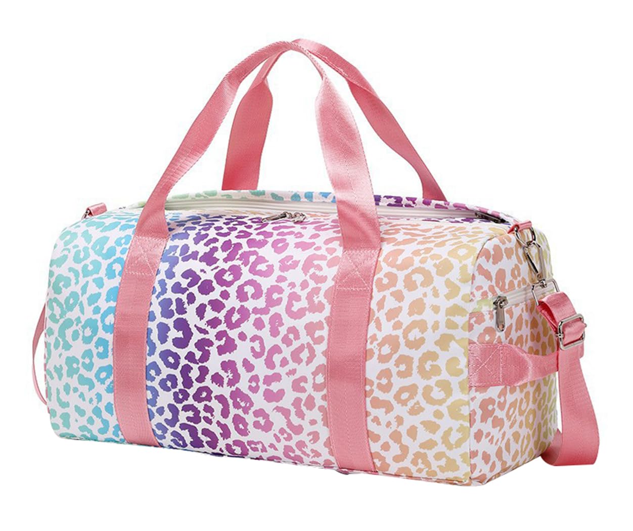 SellerFun Teens Women Travel Bag Girls Gym Duffle Bag Sports Ballet Bag with Shoe Compartment(Leopard Print,23 Liters)