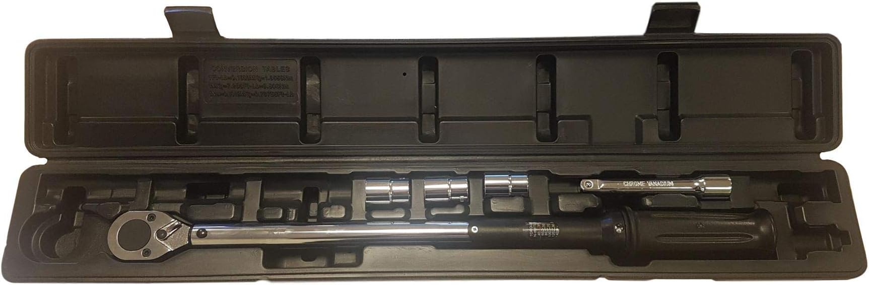 Sos Tools S1002-1/2" Inch Square Drive Torque Wrench Micrometer 40-210Nm/354-1859in./lb. Calibration Certificate Ideal for Bike and Car Wheel Maintenance, Professional Mechanics