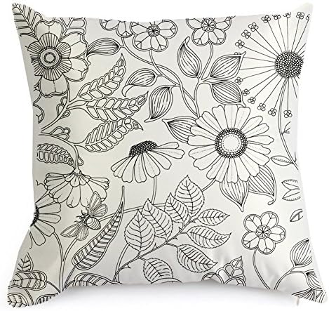 Zanza DIY Graffiti Bee Partern Pillow Case Coloring Nylon Decorative Cushion Cover Square 18" 45cm*45cm