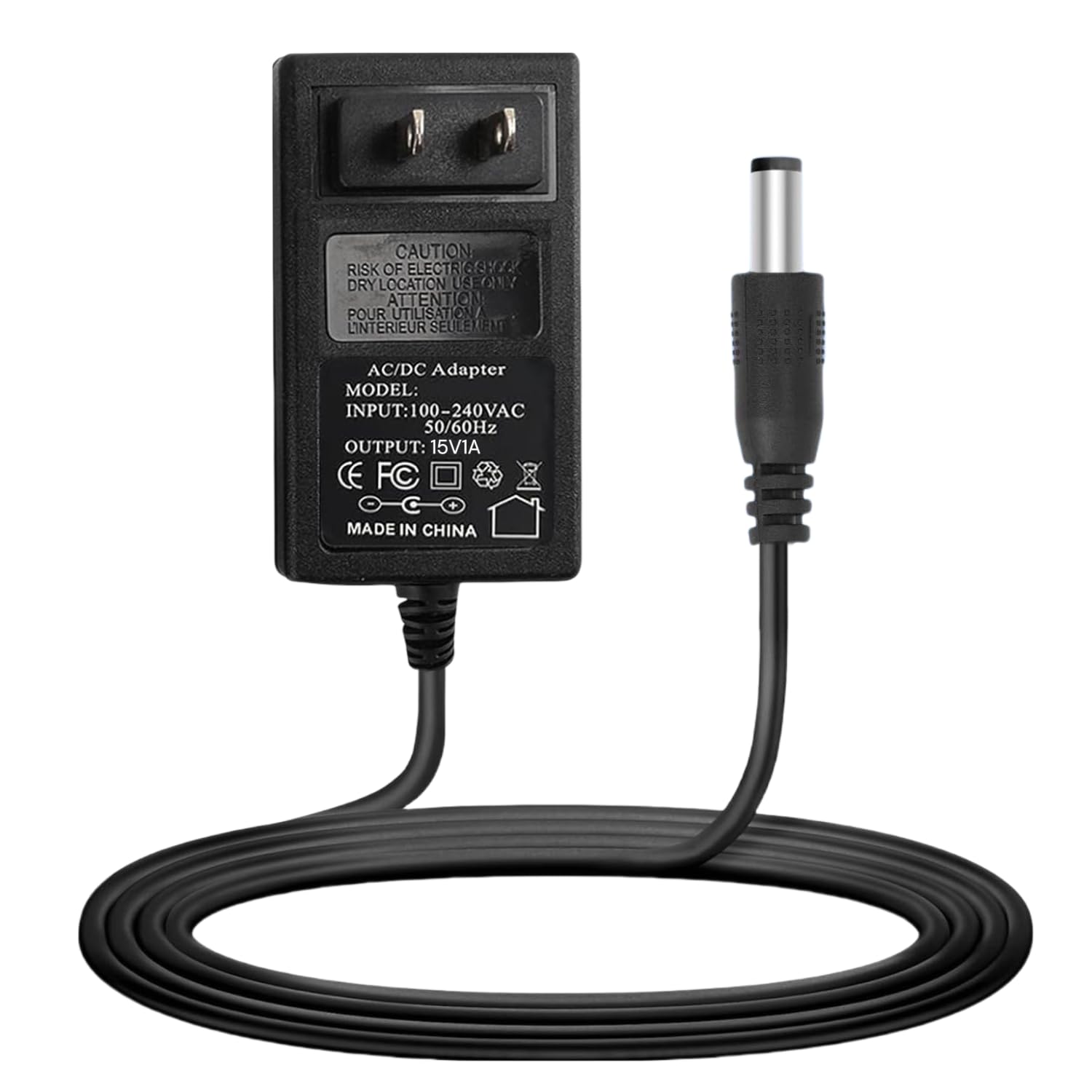Photo 1 of 15V 1A DC Power Supply Adapter Charger Cable Compatible with Litter Robot 3,Litter Robot Power Supply, Self-Cleaning Cat Litter Boxes and More -6.6FT(Converter DC 5.5mm x 2.1mm/5.5mm x 2.5mm Plug)