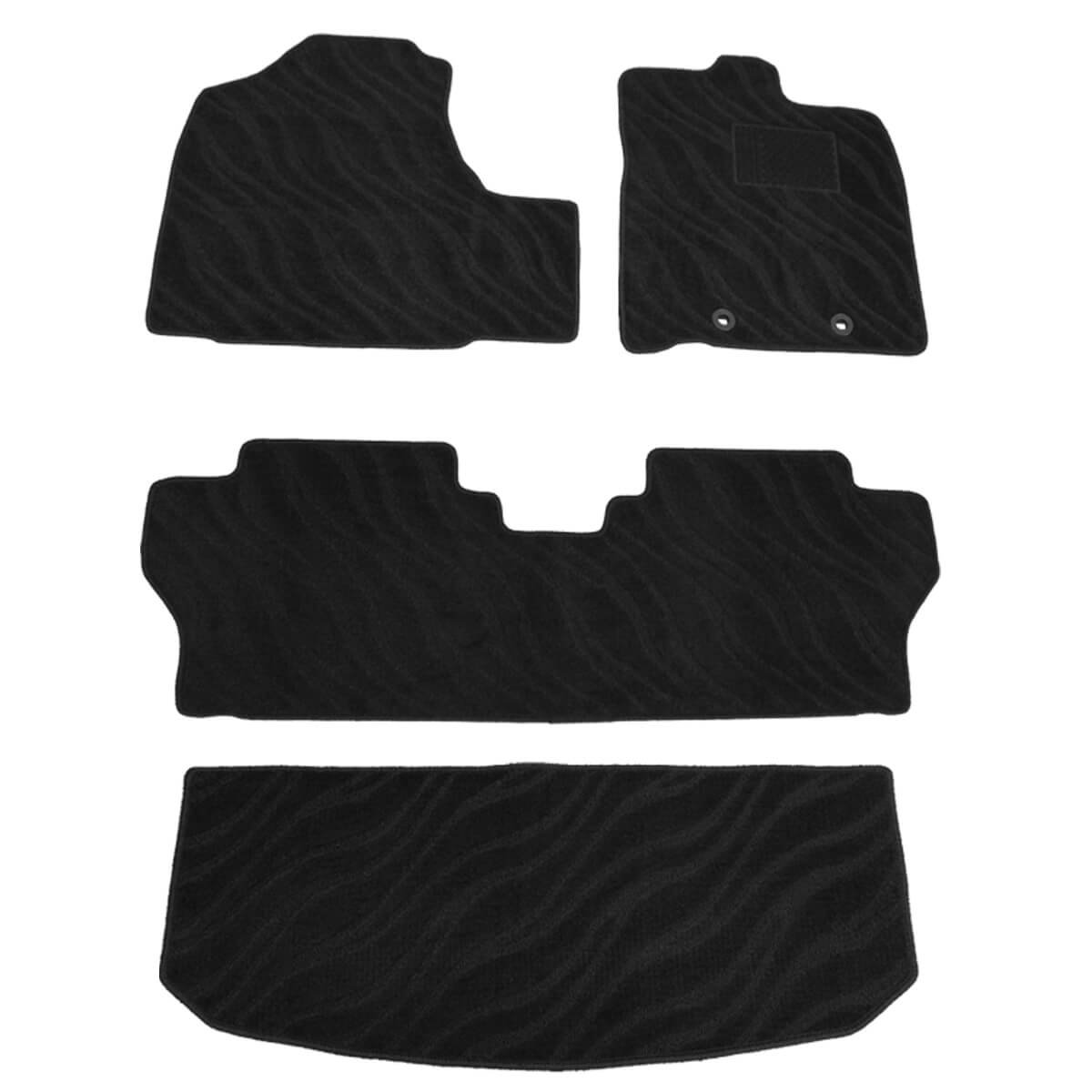 D Iプランニング カー用品 フロアマット ラゲッジマット セット 車用 カーマット 織柄黒 B01n5tocee