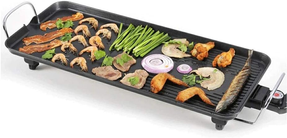 review JNWEIYU Household Electric Grill - Fast Heating/Strong Firepower/Safer,Multifunction Electric Barbecue with Temperature Adjustment for 4-10 People Family Party Barbecue (Size : 48cm)