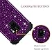 LONTECT Compatible Galaxy S9 Case Luxury Glitter Sparkle Bling Heavy Duty Hybrid Sturdy High Impact Shockproof Protective Cover Case for Samsung Galaxy S9 - Shiny Purple/Black
