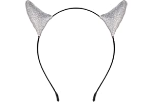 Merroyal Glitter Devil Horns Headband Halloween Fancy Dress Cosplay Hairband