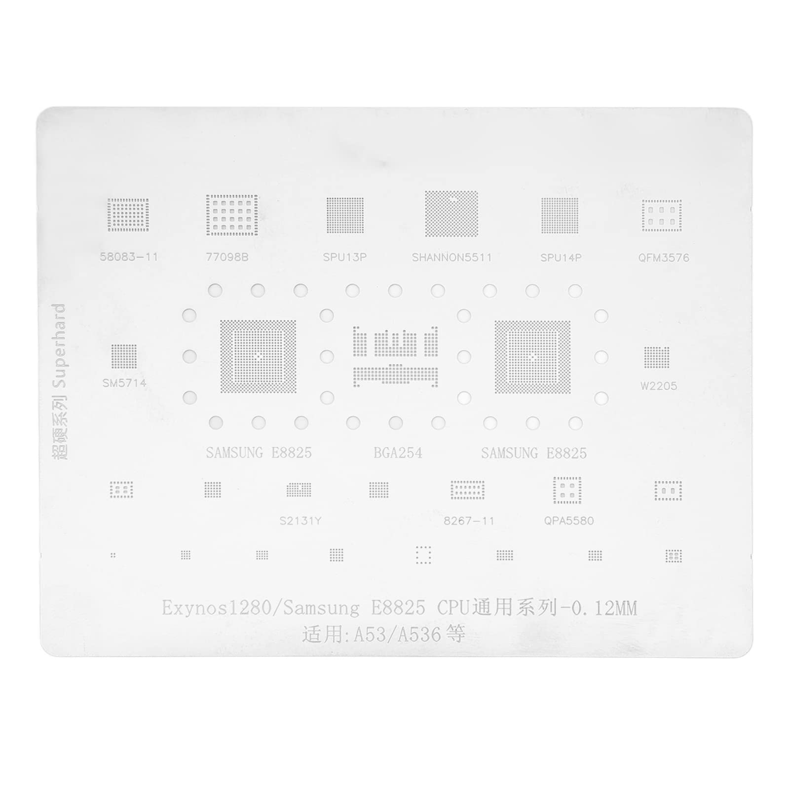 BGA Reballing Stencil Phone Tin Reballing Stencil CPU Tin Planting Template for A53 Series