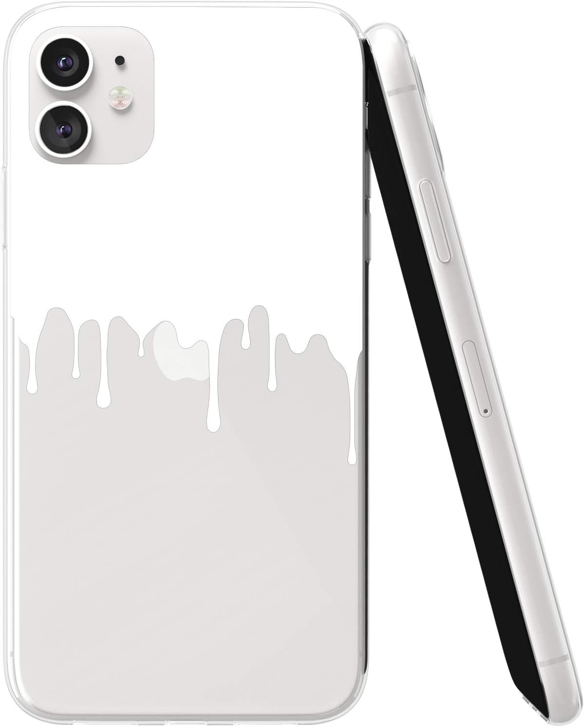 Ufola Case for Apple iPhone 11 Pro Max Xr Xs 8 X 7 6s Plus 5 Clear Lightweight Cover Print Flexible Gift TPU Design Soft Smooth Slim Fit White Paint Minimal Painting Drawing Stroke Abstract Acrylic