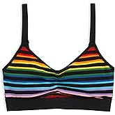 TomboyX V Neck Bralette for Women, Soft Cotton Blend, Full Coverage Wireless Bras, Low Impact, Adjustable Straps, No Padding