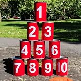 13 Carnival Can Games Bean Bag Toss Carnival Games, Including 10 Tin Cans and 3 Bean Bag Easter Outdoor, Suitable for Family Gatherings, Birthdays, Indoor and Outdoor Activities