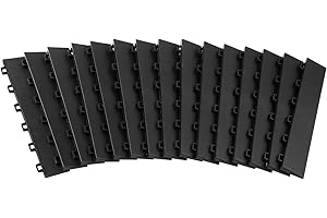 VEVOR Female Garage Floors Transition Edge Kit, 15 PCS Sturdy PP Interlocking Modular Garage Floor Edging Slip-Resistant, Eas