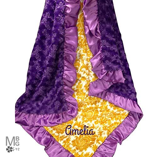 MinkyBabyGifts Personalized Embroidered Minky Baby Girl