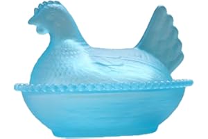 Glass Hen on Nest, Hen on Nest Glass Dish Funny on Dustproof Candy Dish with Lid for Kitchen Living Room Snacks, Dessert, Coo