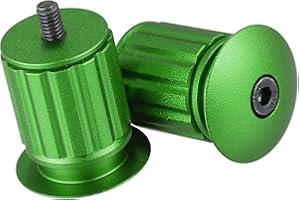 HEROFFIX 1 Pair Aluminum Alloy 17.5-22mm Handlebar End Plugs for Road Mountain Bicycle Adjustable Handlebar Bike Bar Ends Gre