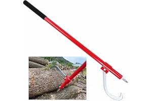frtzal 48IN Log Peavey Tool,Cant Hook, Log Peavey with Moving Hook, Log Roller with Aluminum Handle Hook Logging Tool Log Roller Tool