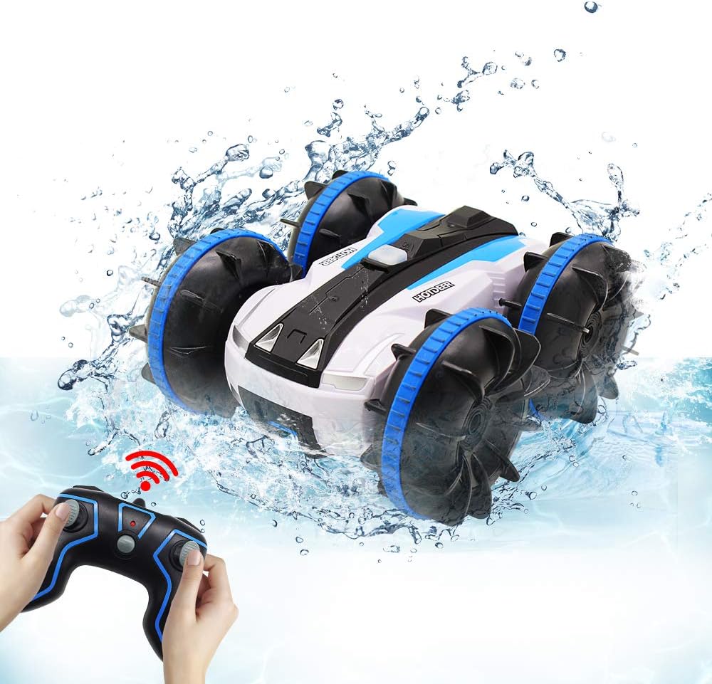 Seckton Car Toys for 6-10 Year Old Boys Girls Amphibious Remote Control Car for Kids 2.4 GHz Remote Control Boat 4WD Off Road Truck Stunt Car Waterproof RC Car for Christmas Birthday Gifts Blue: Toys & Games