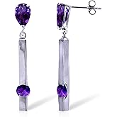 14k White Gold Chandelier Earrings with Amethysts