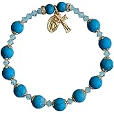 Sine Cera Turquoise 1 Decade Catholic Rosary Bracelet, Round 8mm Beads