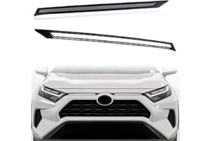 KEEGTBOX Switchback White/Amber LED DRL Front Fog Grille Lamp Daytime Running Light Sequential Flash Turn Signal Feature Compatible with Toyota RAV4 SUV LE XLE Limited 2019 2020 2021 2022 (Smoke Lens)